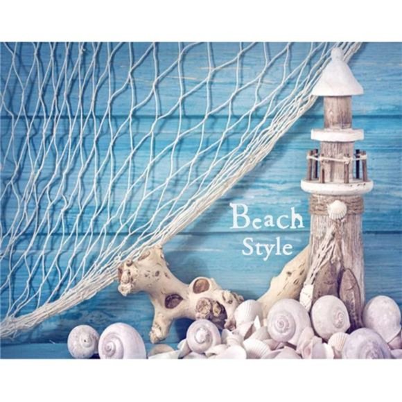 Natural Fishing Net Decor with Shells 79 Inch Beach Theme Decor for Party Home - Picture 3 of 7